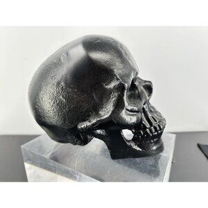 Metal Accent Black Matte Skull (aprox 6”x7”)